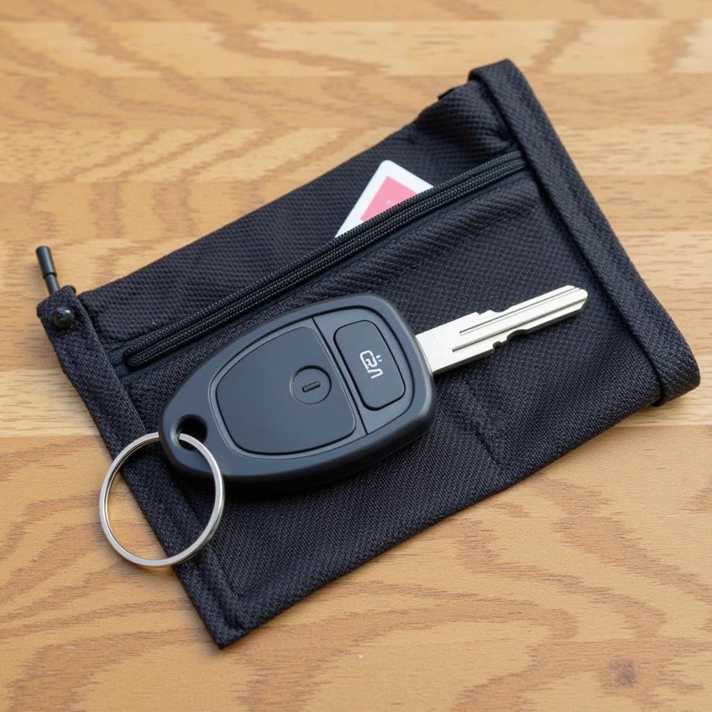 Faraday Pouch Protecting Key Fob from Cloning