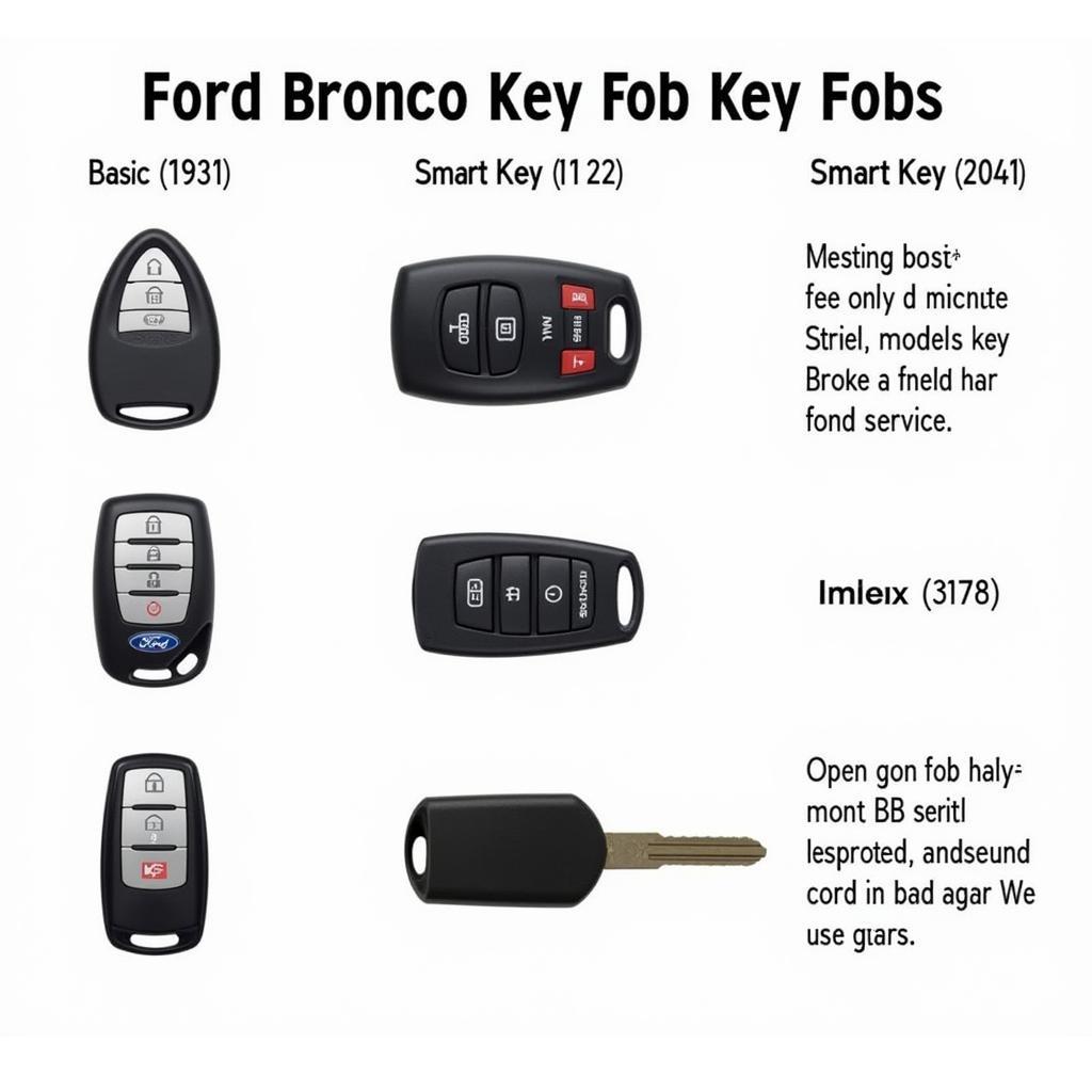 Different Ford Bronco Key Fob Types