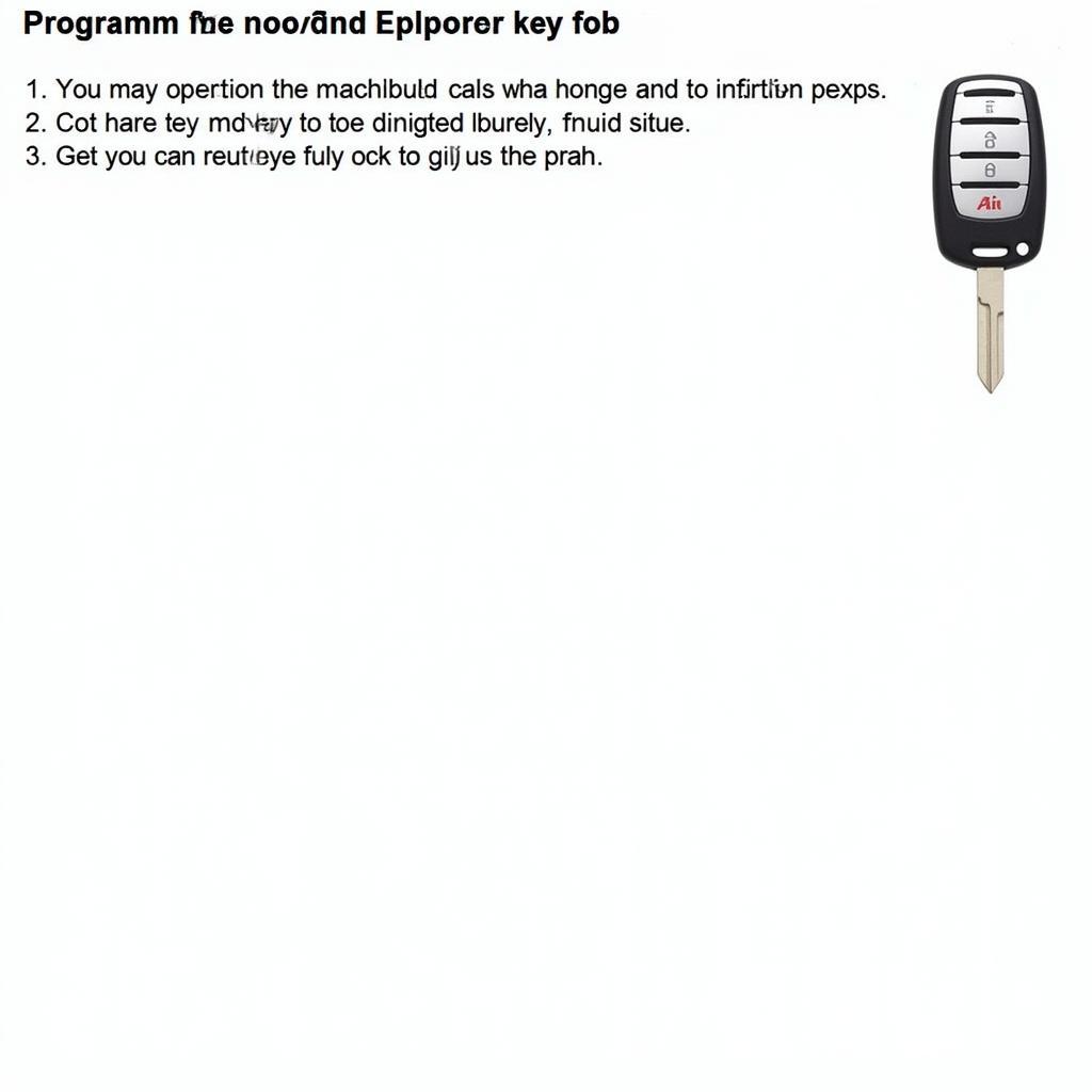 Ford Explorer Key Fob Programming Instructions