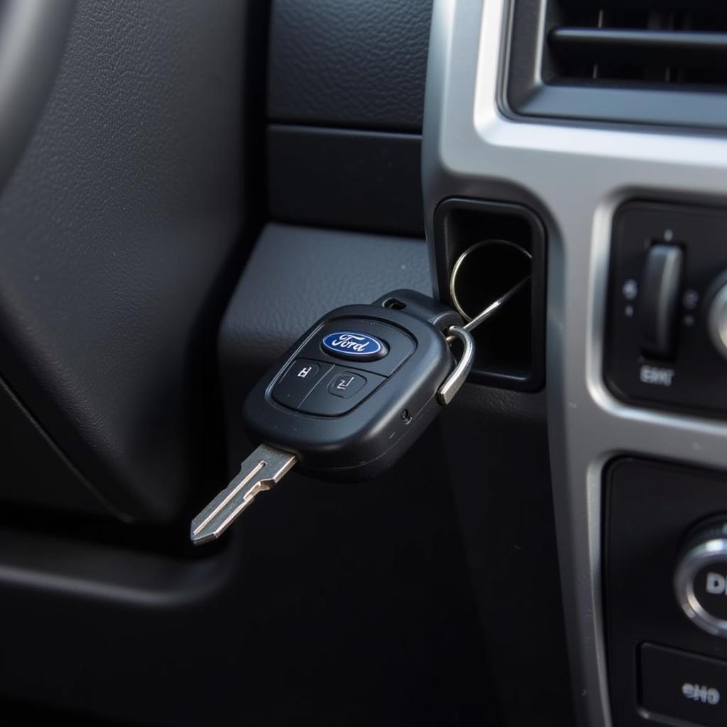 Ford F150 Key Fob Inserted into the Slot