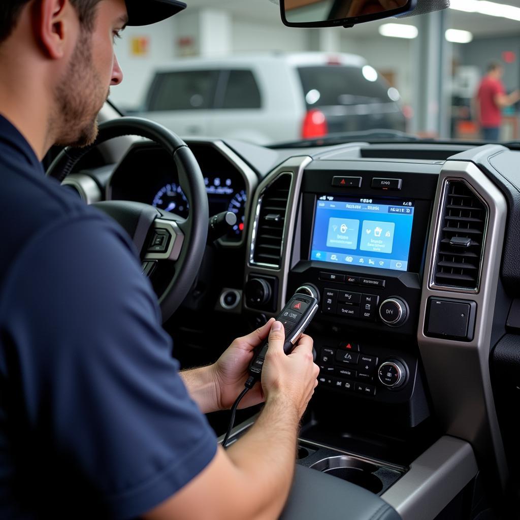 Professional Reprogramming of Ford F150 Key Fob by a Technician