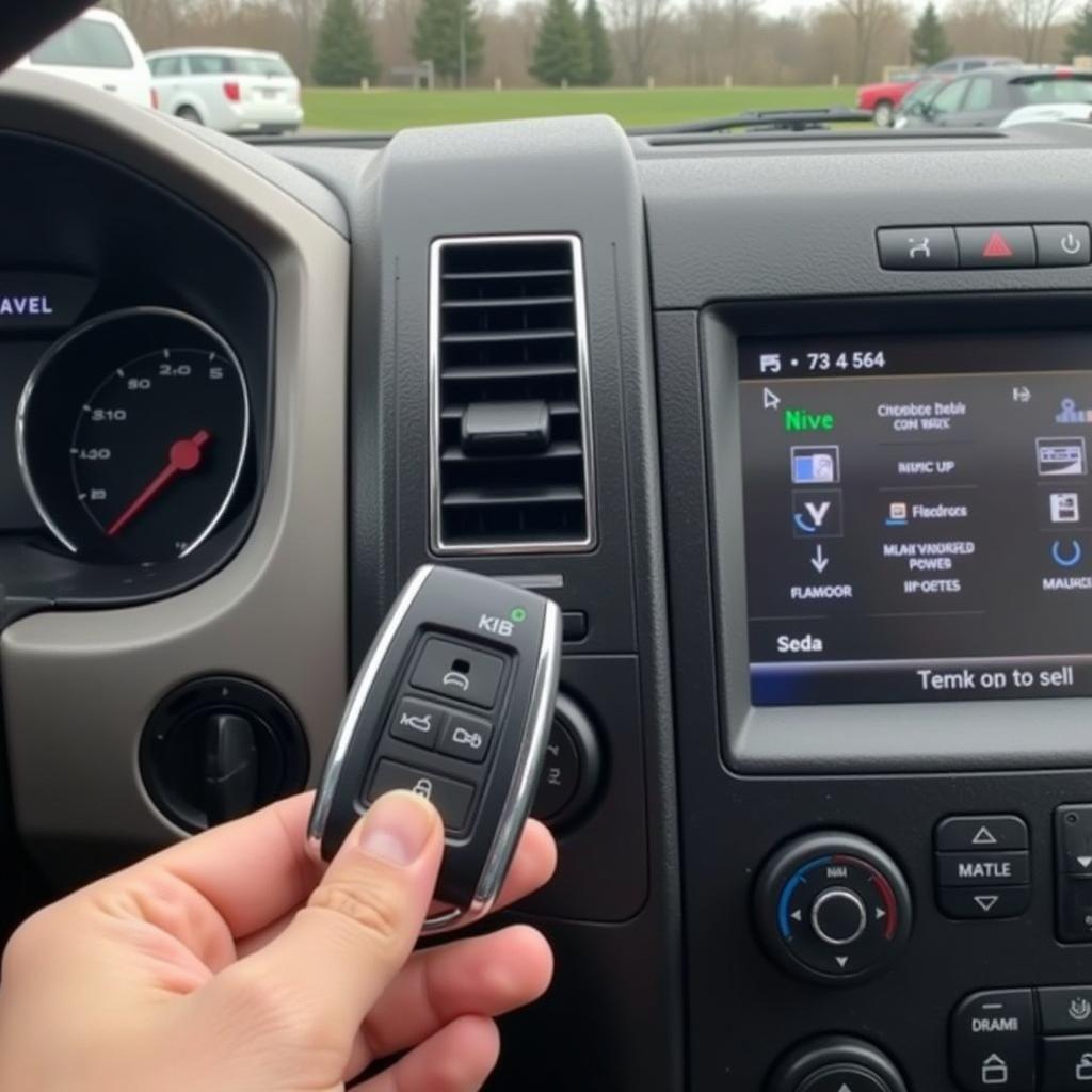 Testing the functionality of the Ford F150 key fob after a battery replacement