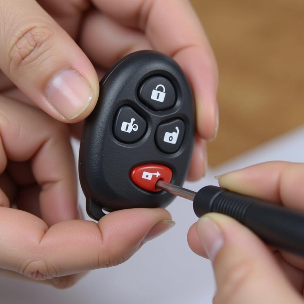 Opening a Ford Fusion key fob with a flathead screwdriver