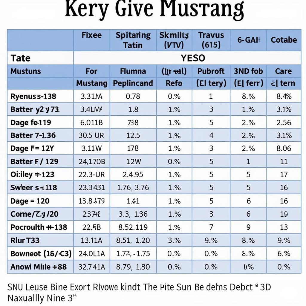 Ford Mustang Key Fob Battery Types and Compatibility Chart