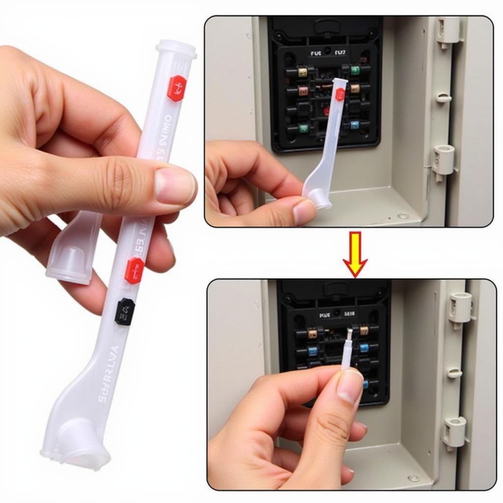 Using Fuse Puller to Remove Fuse from Fuse Box