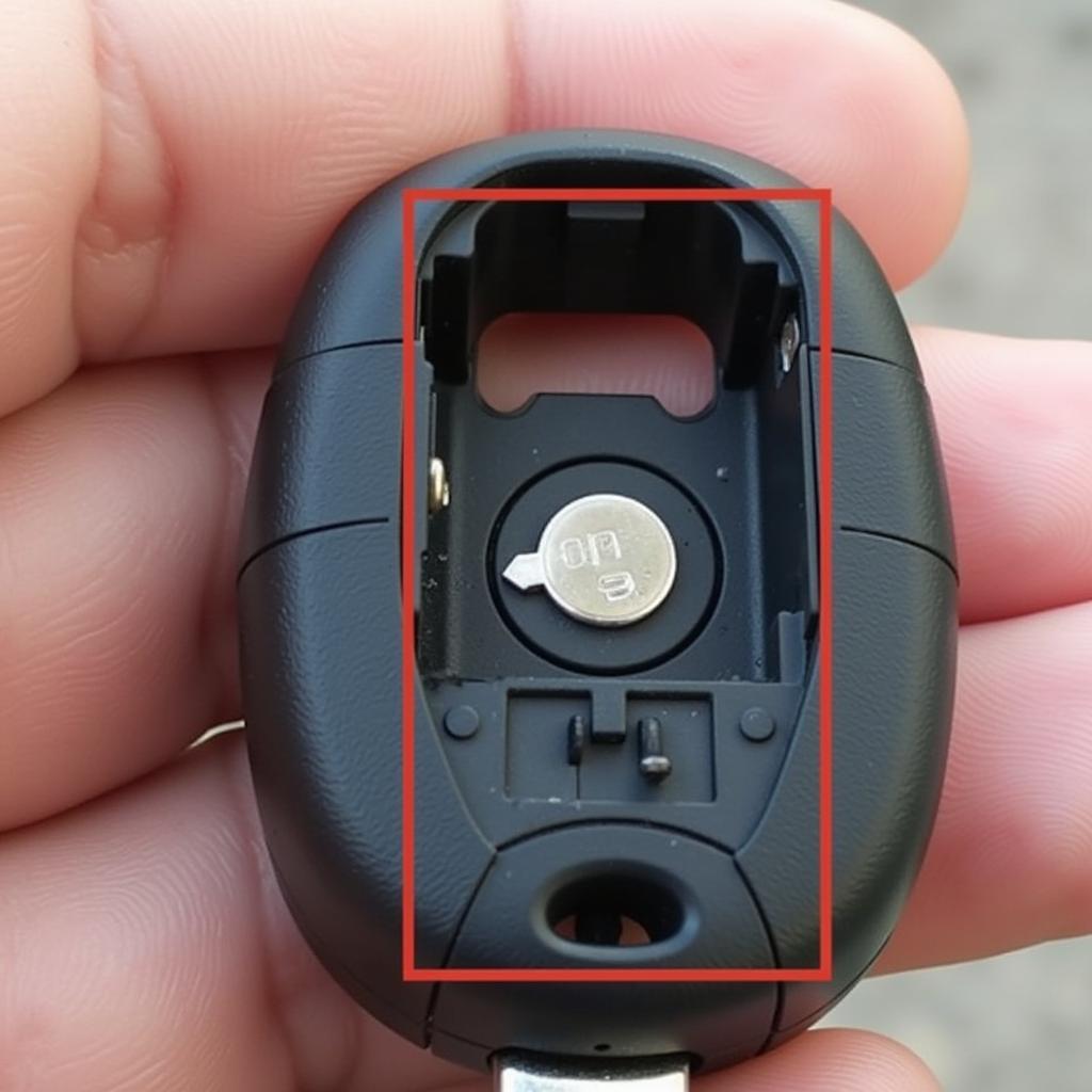 Opened Honda CRV Key Fob Showing Battery