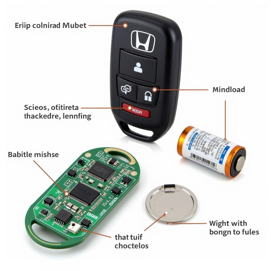 Internal Components of a Honda Key Fob