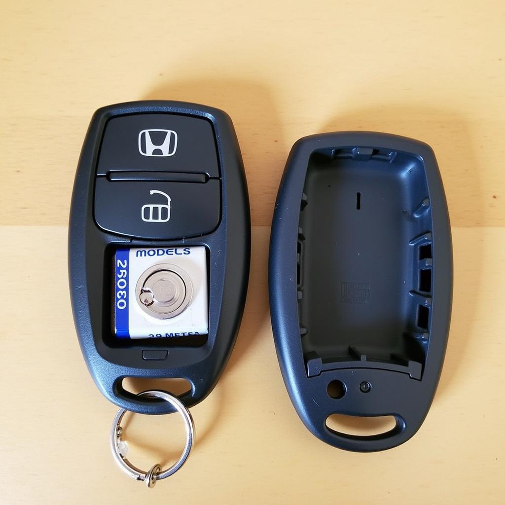 Honda Key Fob Opened Showing Battery