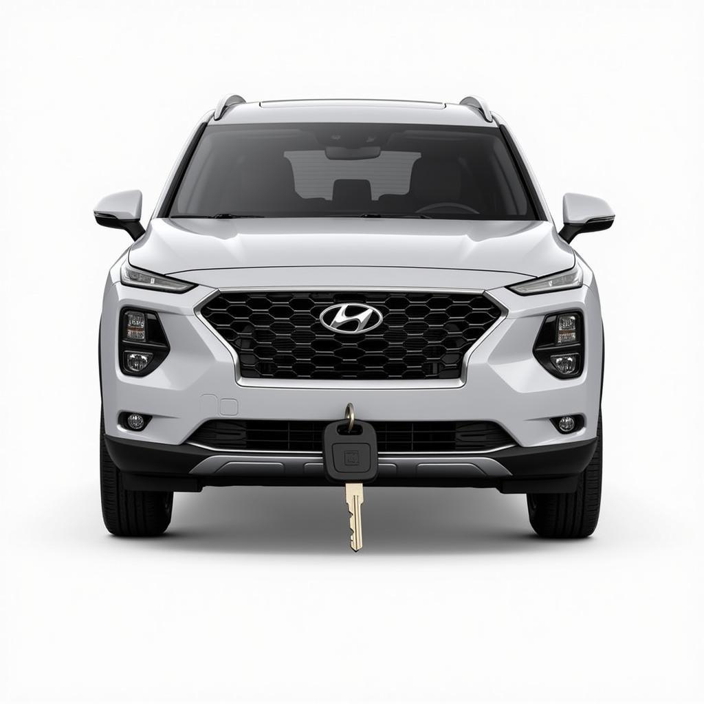 Hyundai Santa Fe Key Fob Opened with Physical Key Exposed