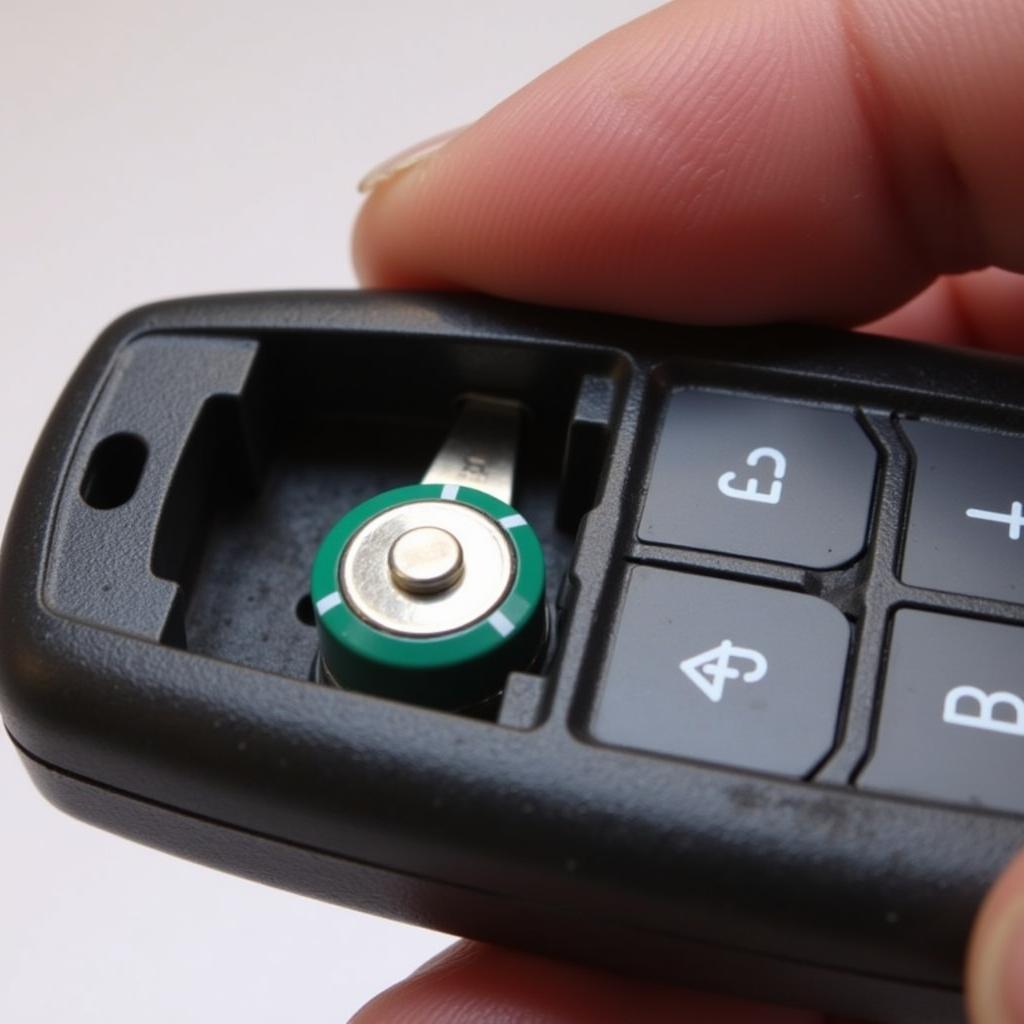 Inserting New CR2032 Battery into Toyota Camry Key Fob