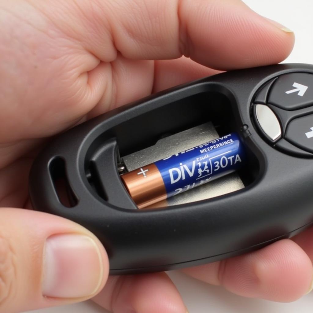 Inserting New Battery into Key Fob