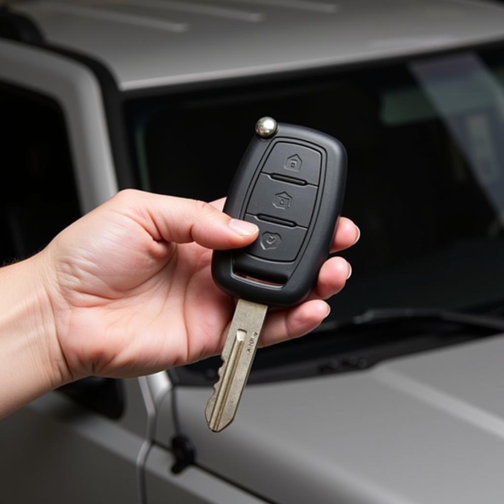 Holding a Jeep Commander Key Fob