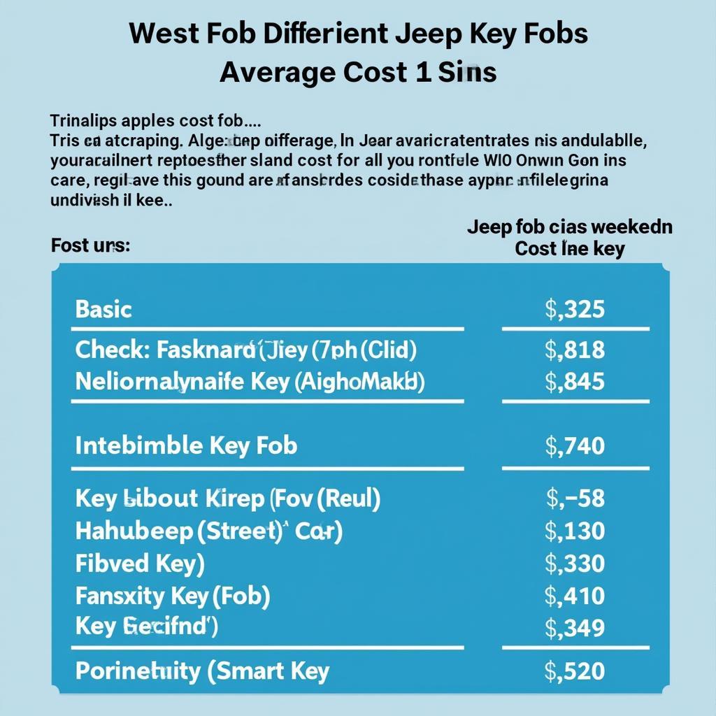 Cost Breakdown for Jeep Key Fob Replacement