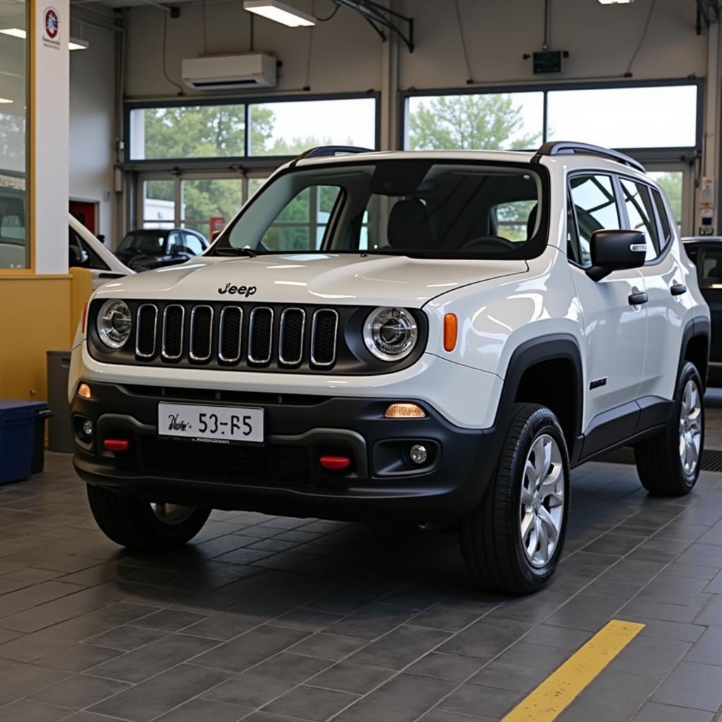 Jeep Renegade at a Dealership Service Center