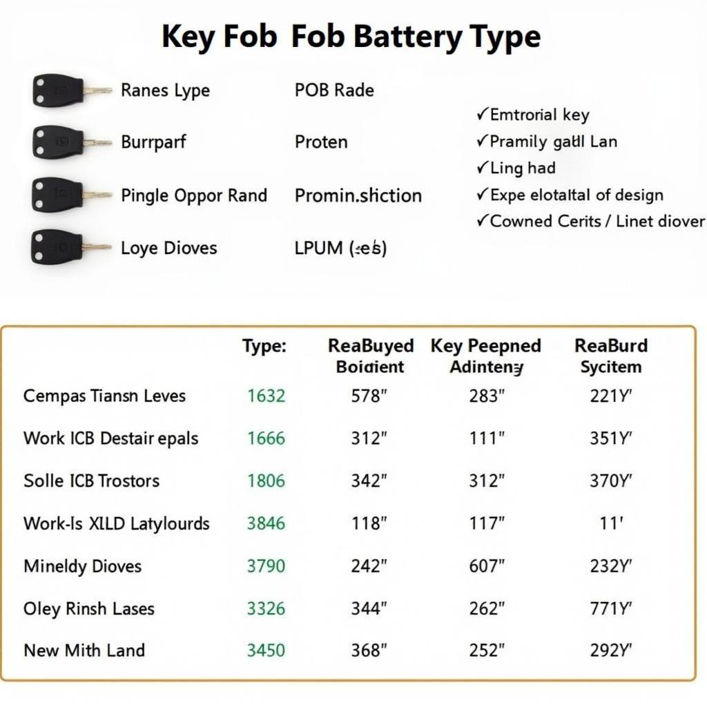 Different Key Fob Battery Types and Sizes