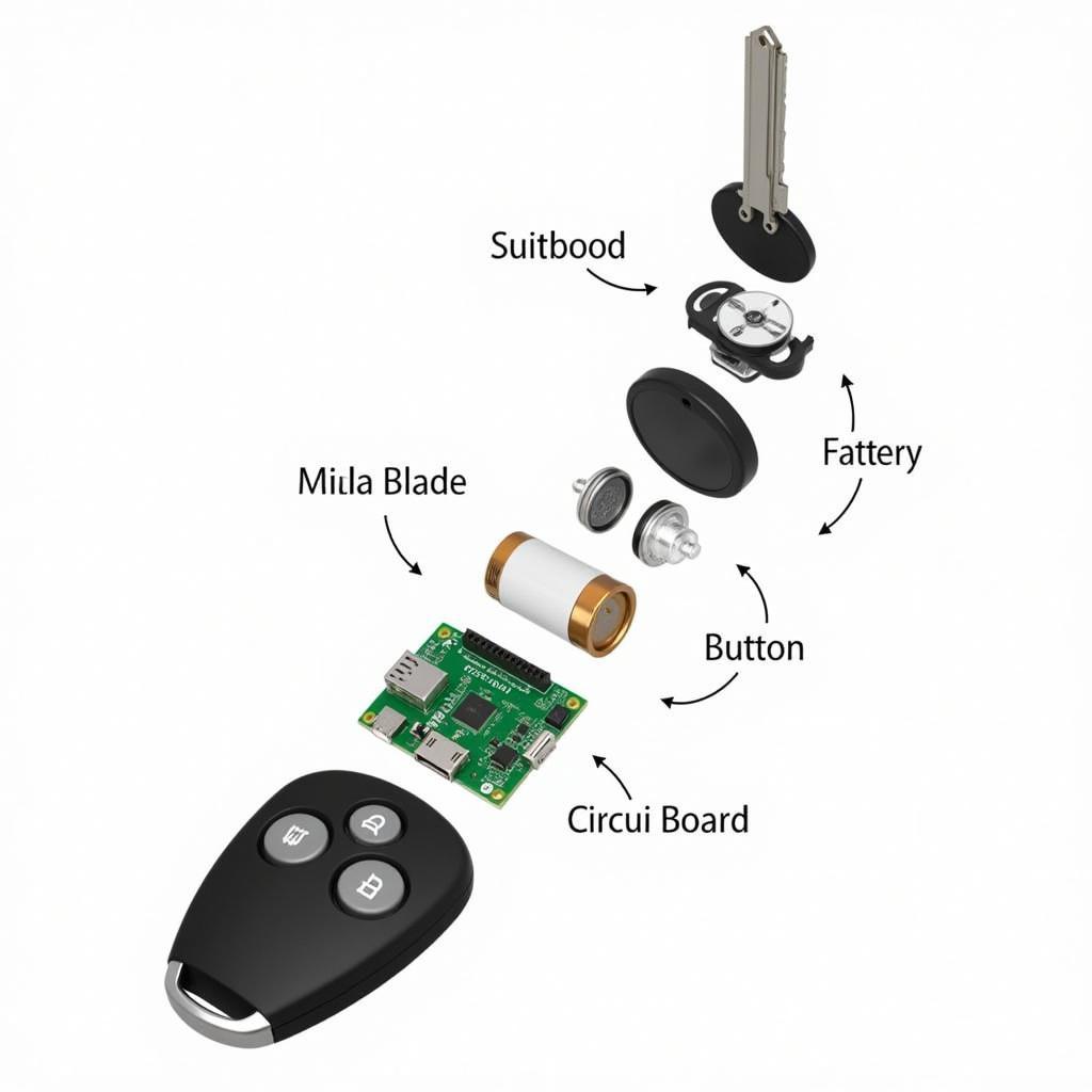 Key Fob Components Exploded View