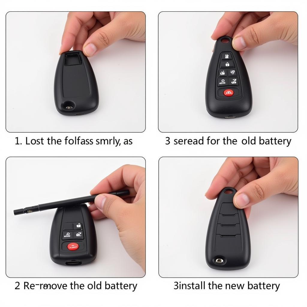 Step-by-step guide for replacing the battery in a Lexus RX330 key fob.