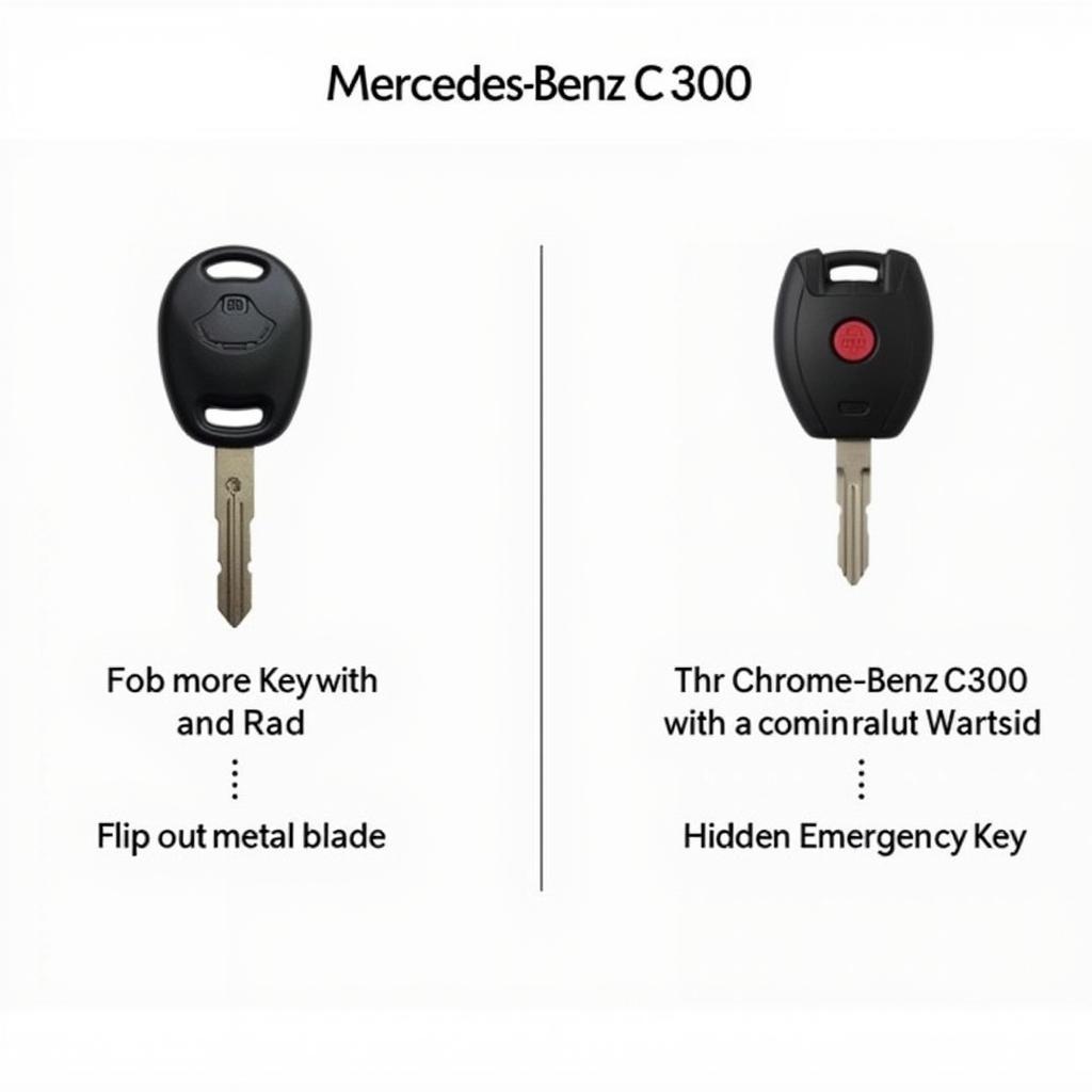 Mercedes C300 2012 key fob types: Chrome Key and SmartKey