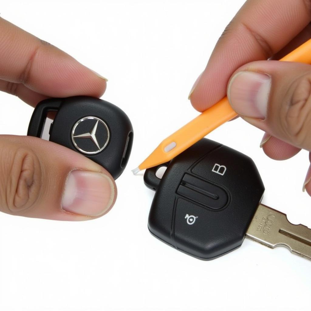 Mercedes Key Fob Disassembly: Separating the Halves