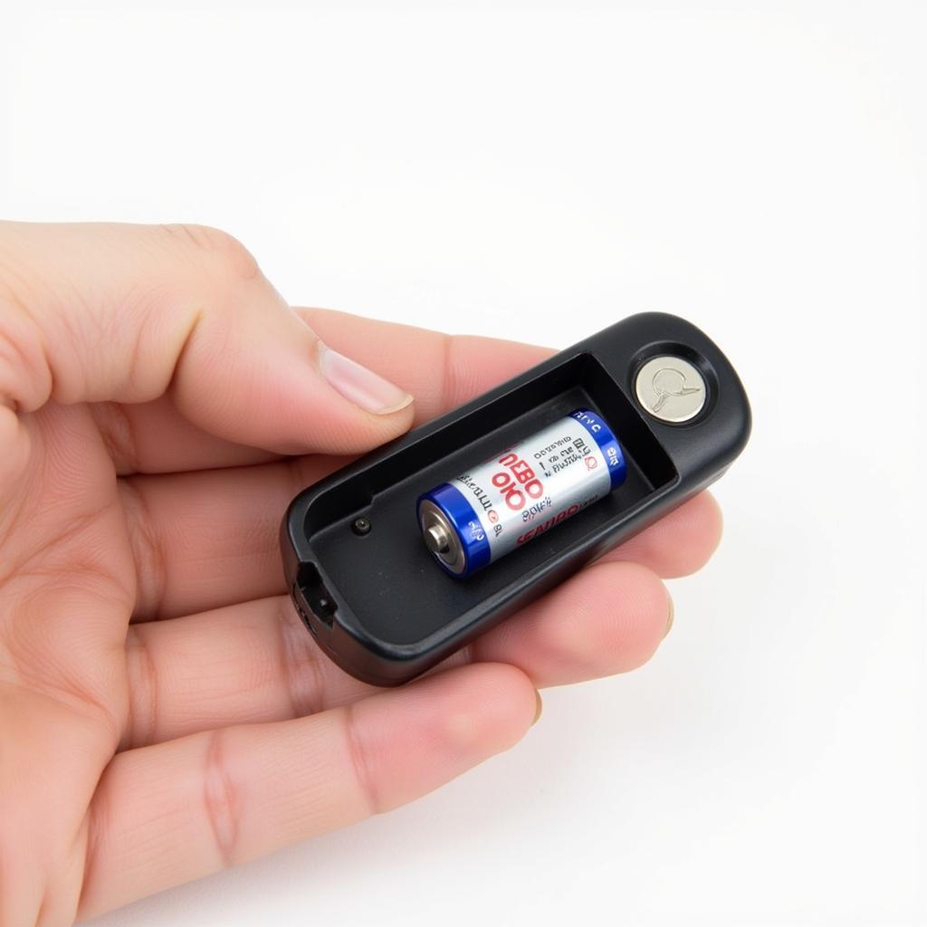 New CR2032 battery installed in a Mini Cooper key fob