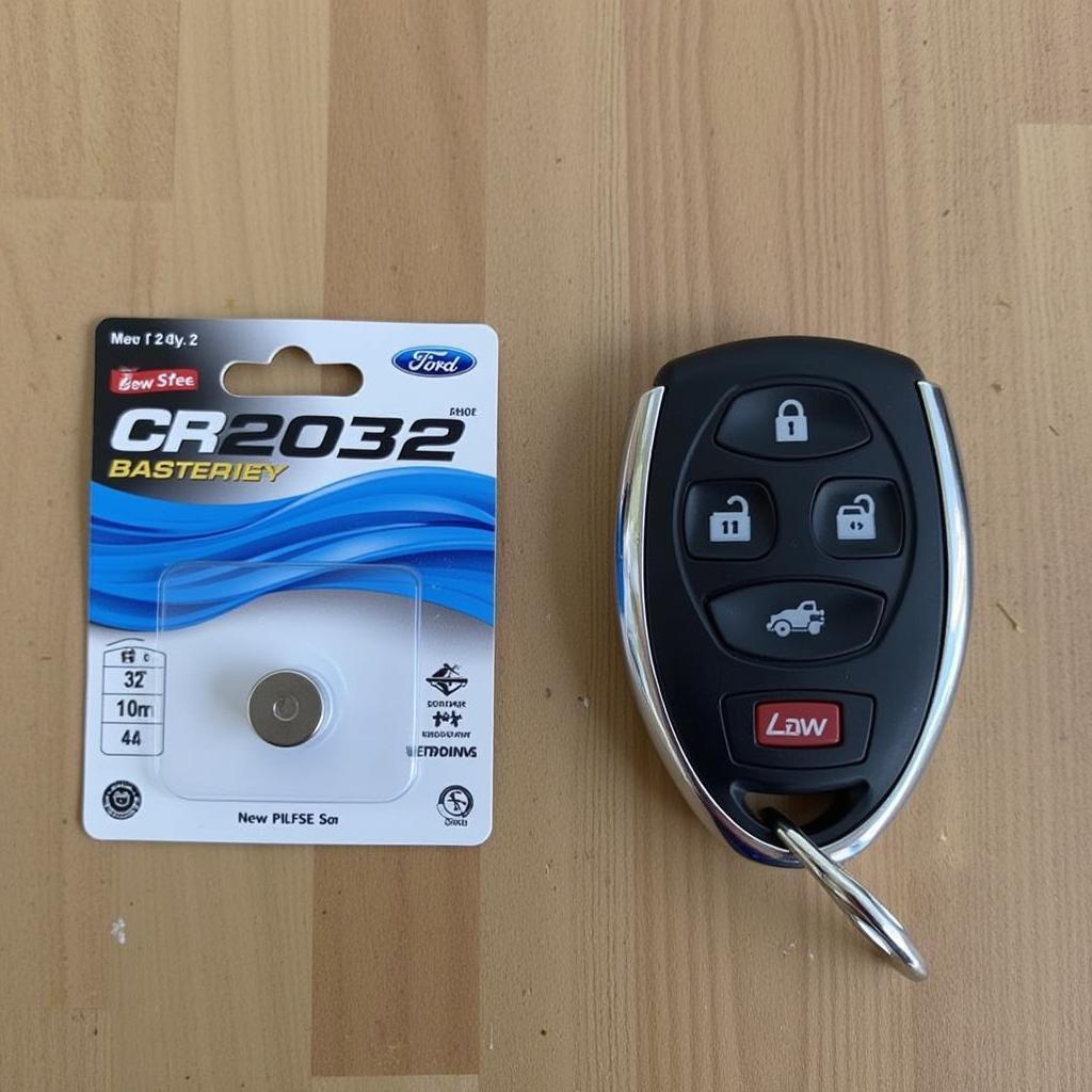 New CR2032 Battery Ready for Installation in a 2019 Ford F250 Key Fob