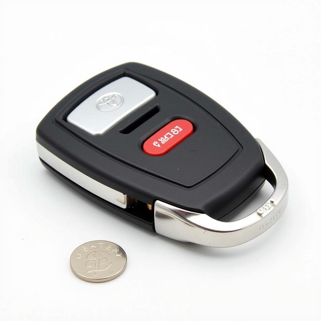 New CR2032 Battery Ready for Installation in Toyota Camry Key Fob