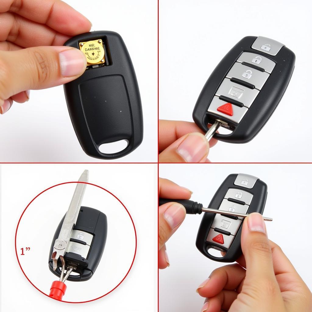 Installing a new CR2032 battery in a Nissan Altima key fob