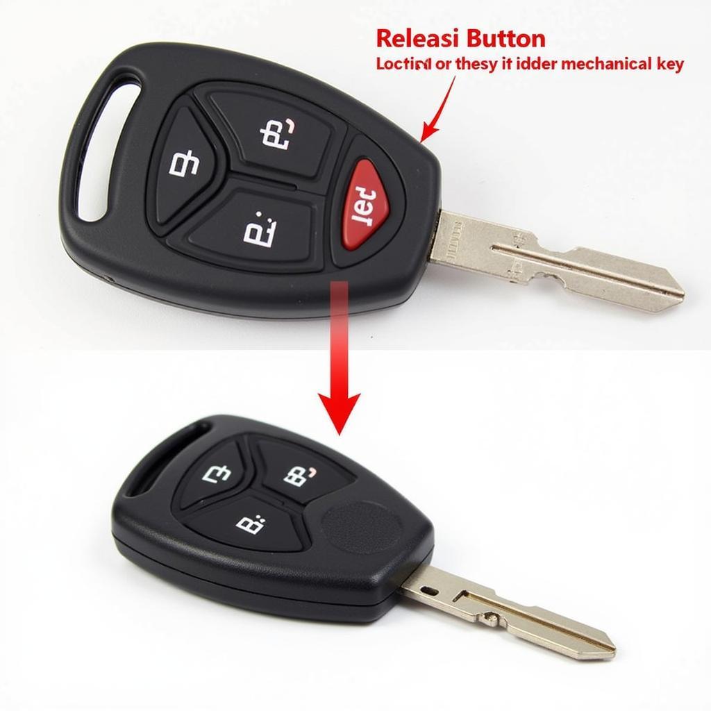 Nissan Altima Key Fob with Hidden Key Exposed