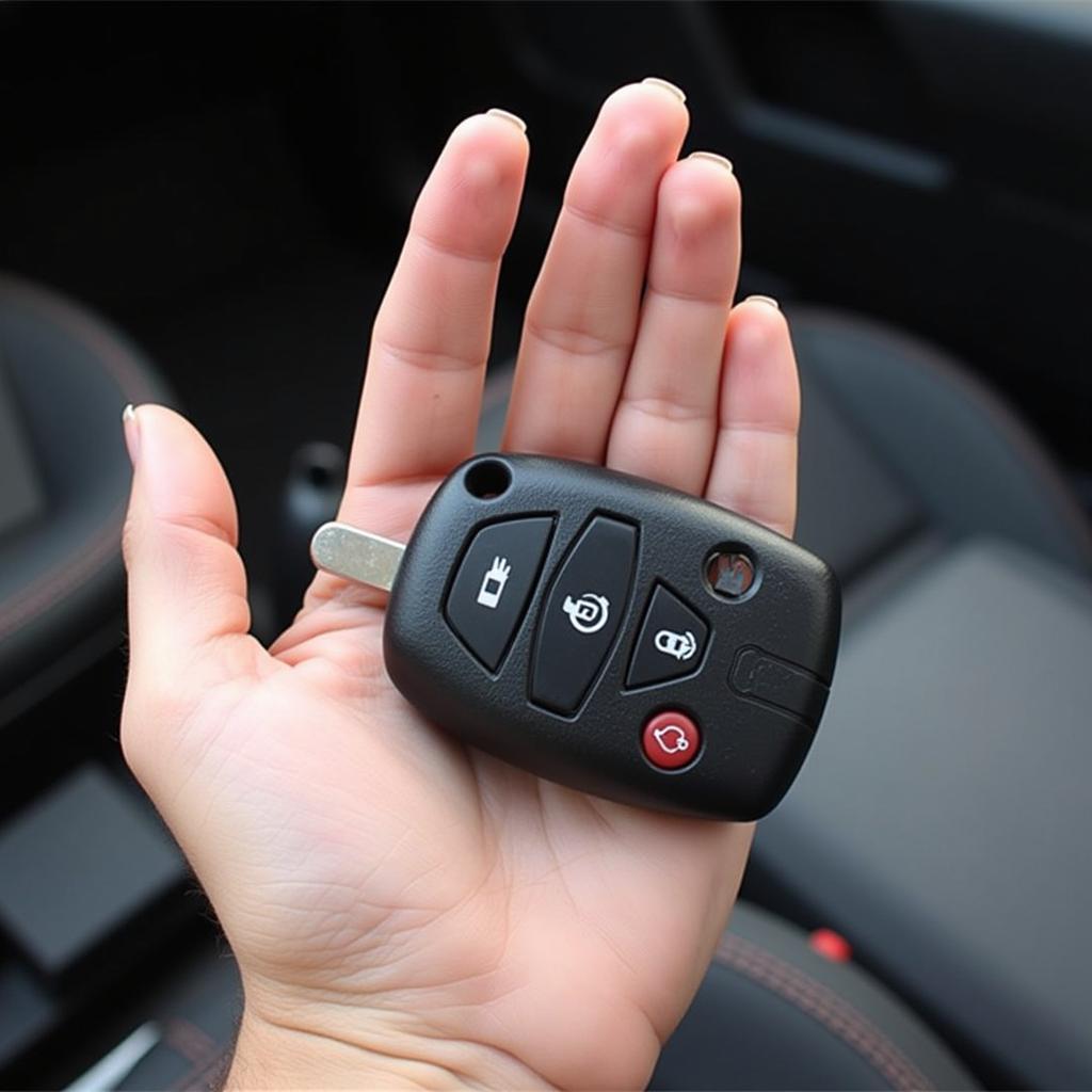 Holding a Nissan Altima key fob