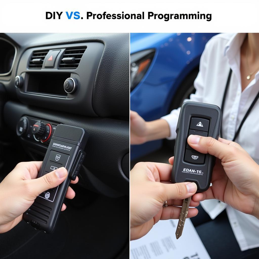 Different methods for programming a Nissan Altima key fob, including DIY and professional options.