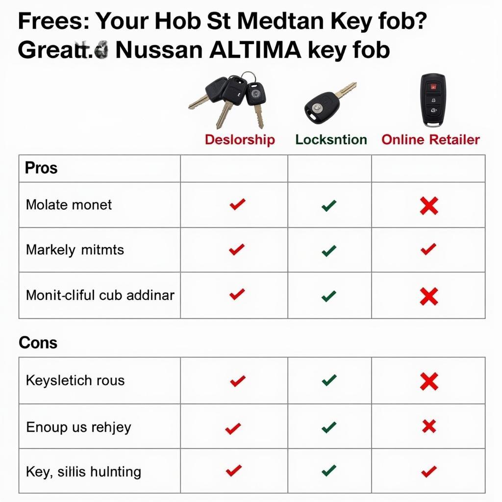 Where to Buy a Nissan Altima Key Fob