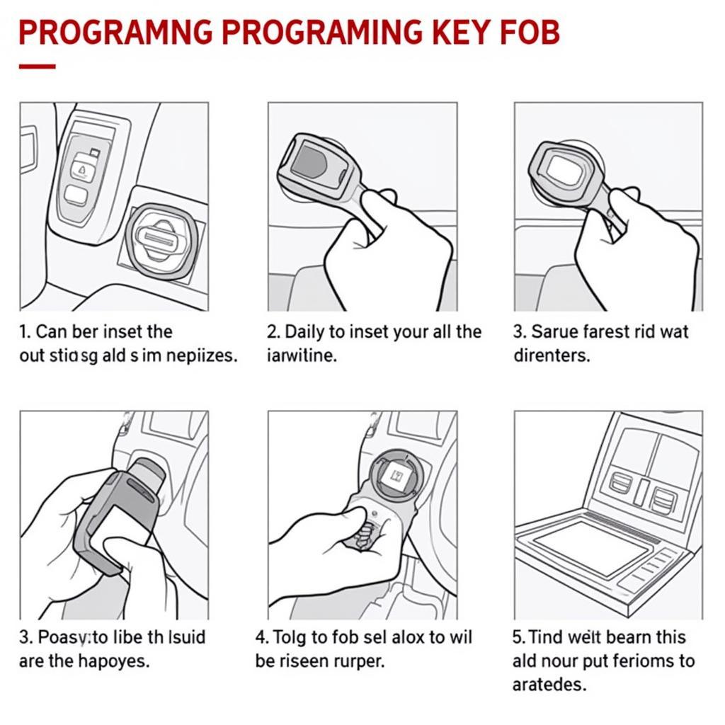 Programming a Nissan Armada Key Fob: A step-by-step illustration depicting the process of programming a new key fob to a 2019 Nissan Armada, emphasizing the importance of following the correct sequence and utilizing the appropriate tools.