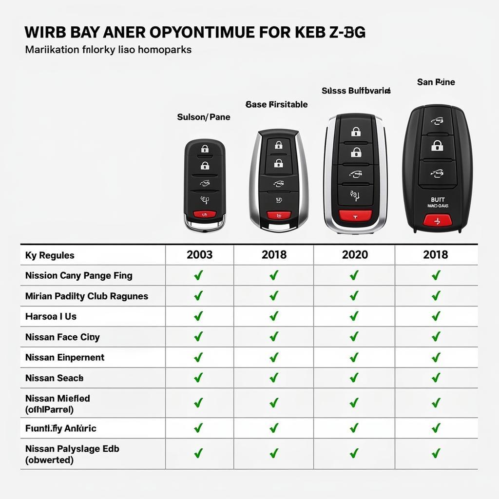 Different types of Nissan Murano key fobs and their compatibility