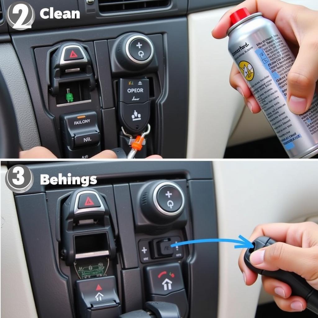 Cleaning the Nissan Rogue Key Fob Slot with Compressed Air