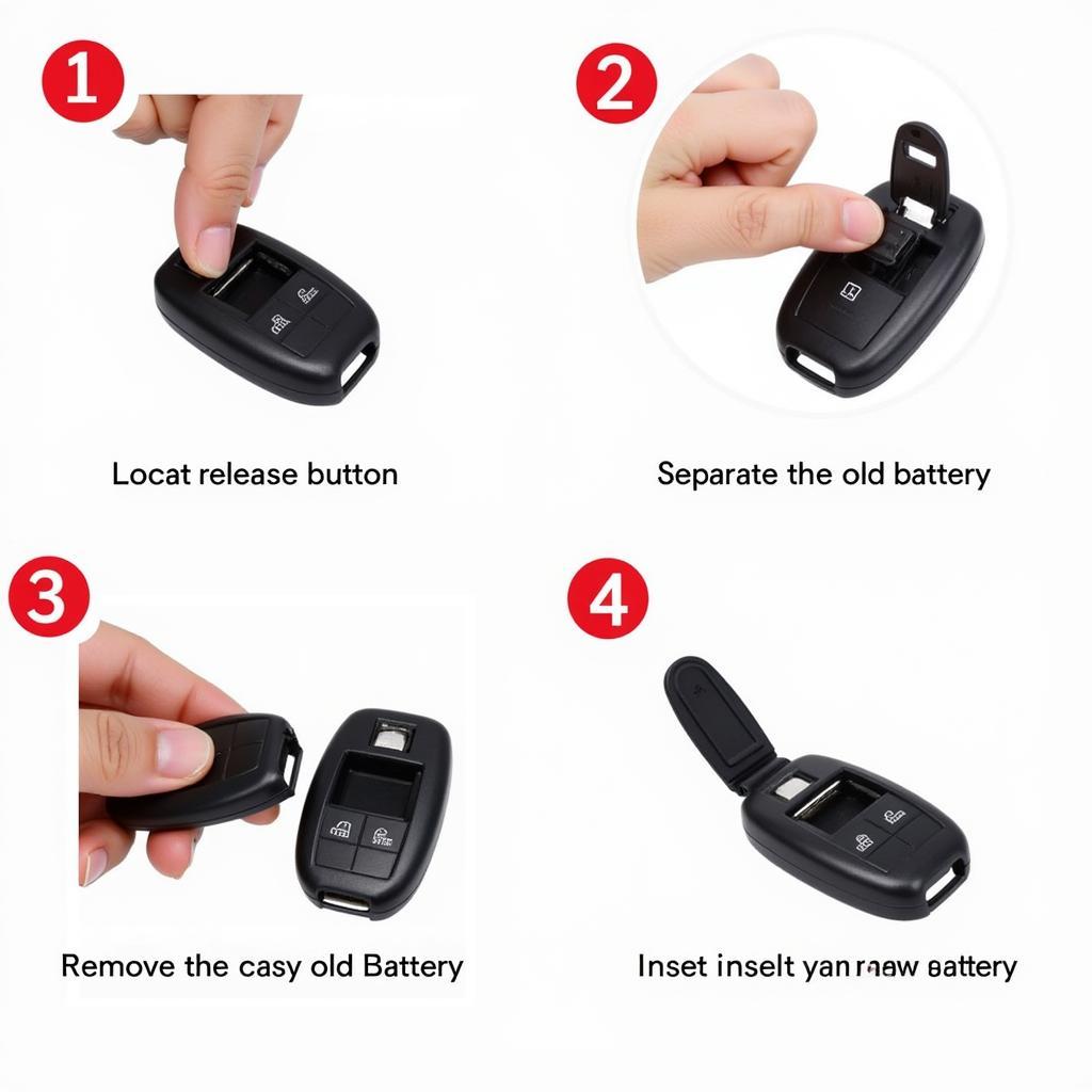 Step-by-step visual guide to replacing the battery in a Nissan Sentra key fob