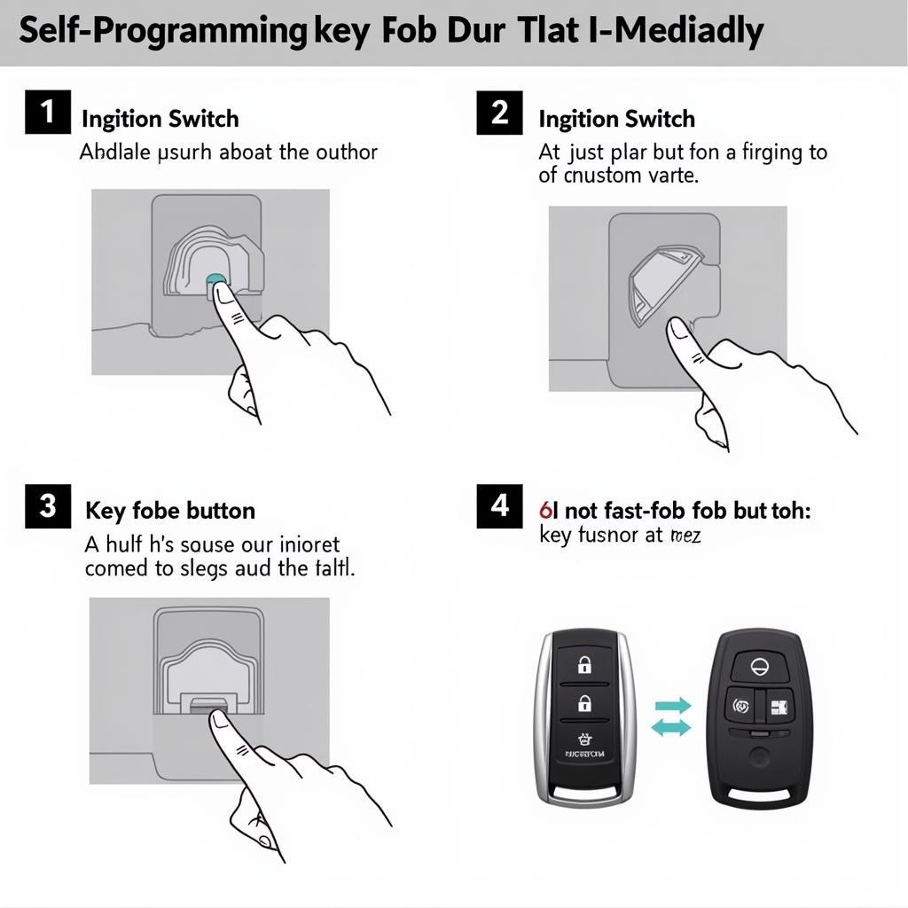 Nissan Titan Key Fob Self-Programming Steps Illustration