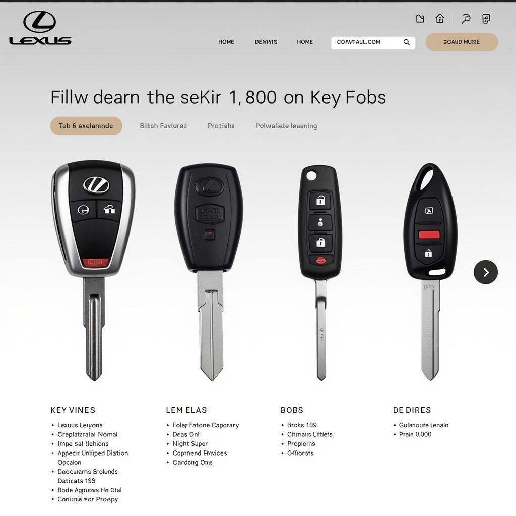 Online Lexus Key Fob Options