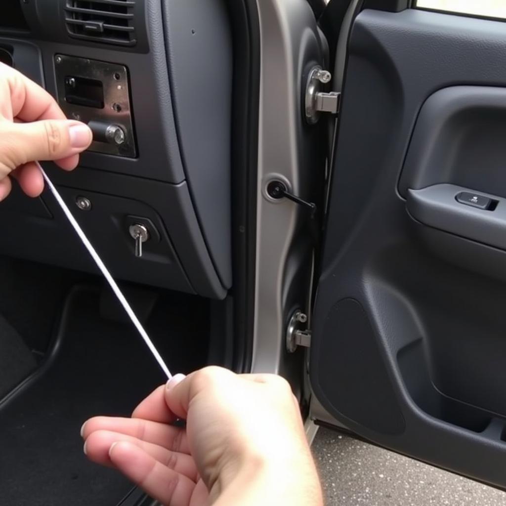 Opening a Car Door Using a String