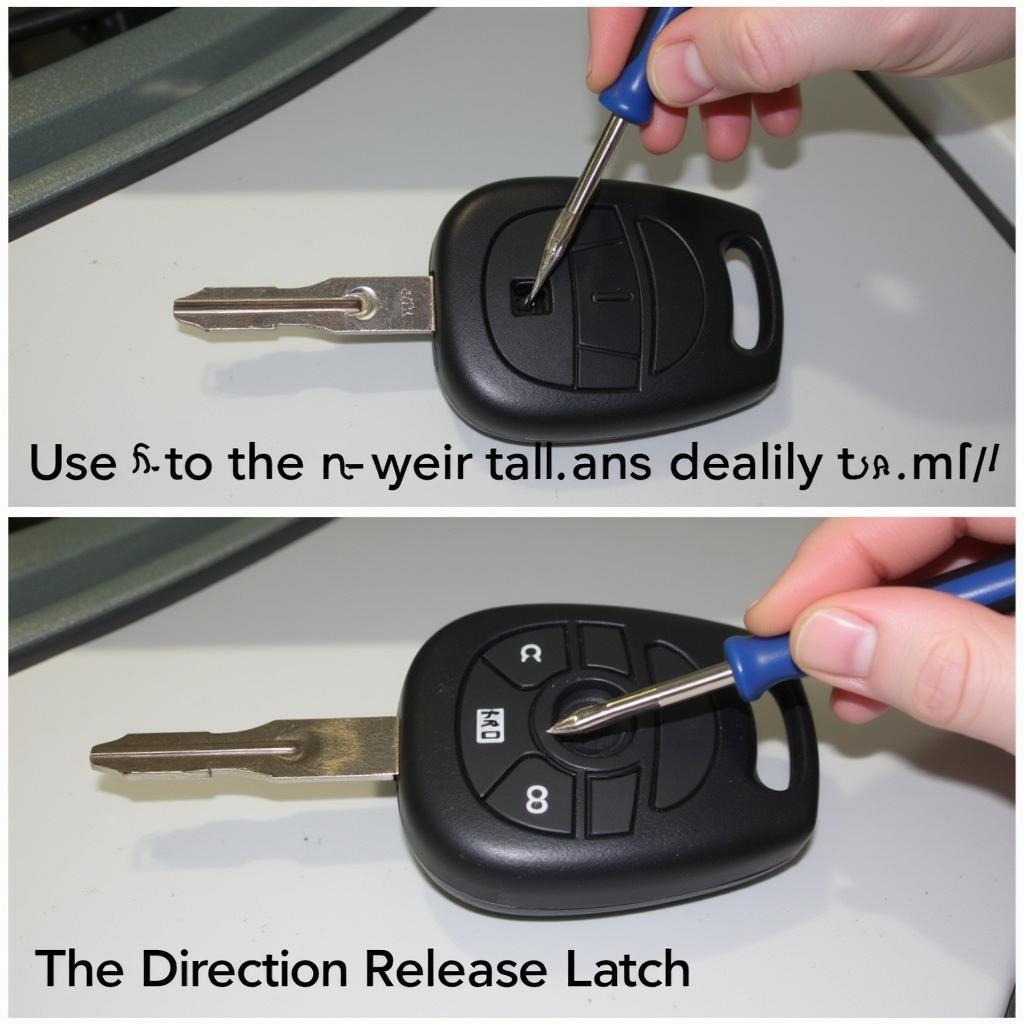 Opening a Chrysler Key Fob with a Small Flathead Screwdriver