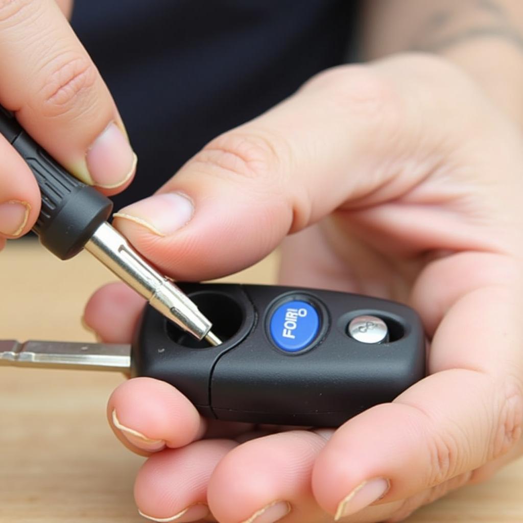 Opening a Ford Key Fob with a Screwdriver