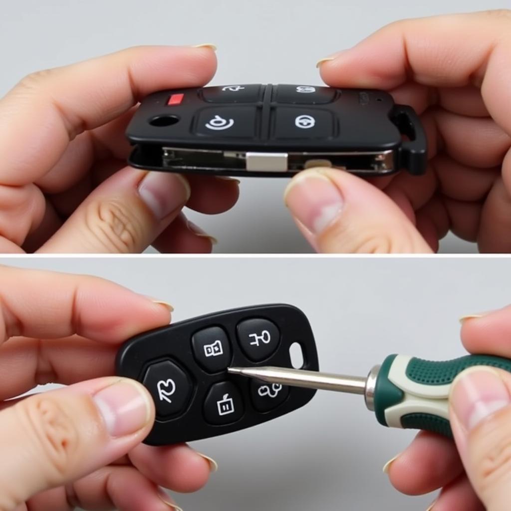 Opening Jaguar F-Pace Key Fob Casing