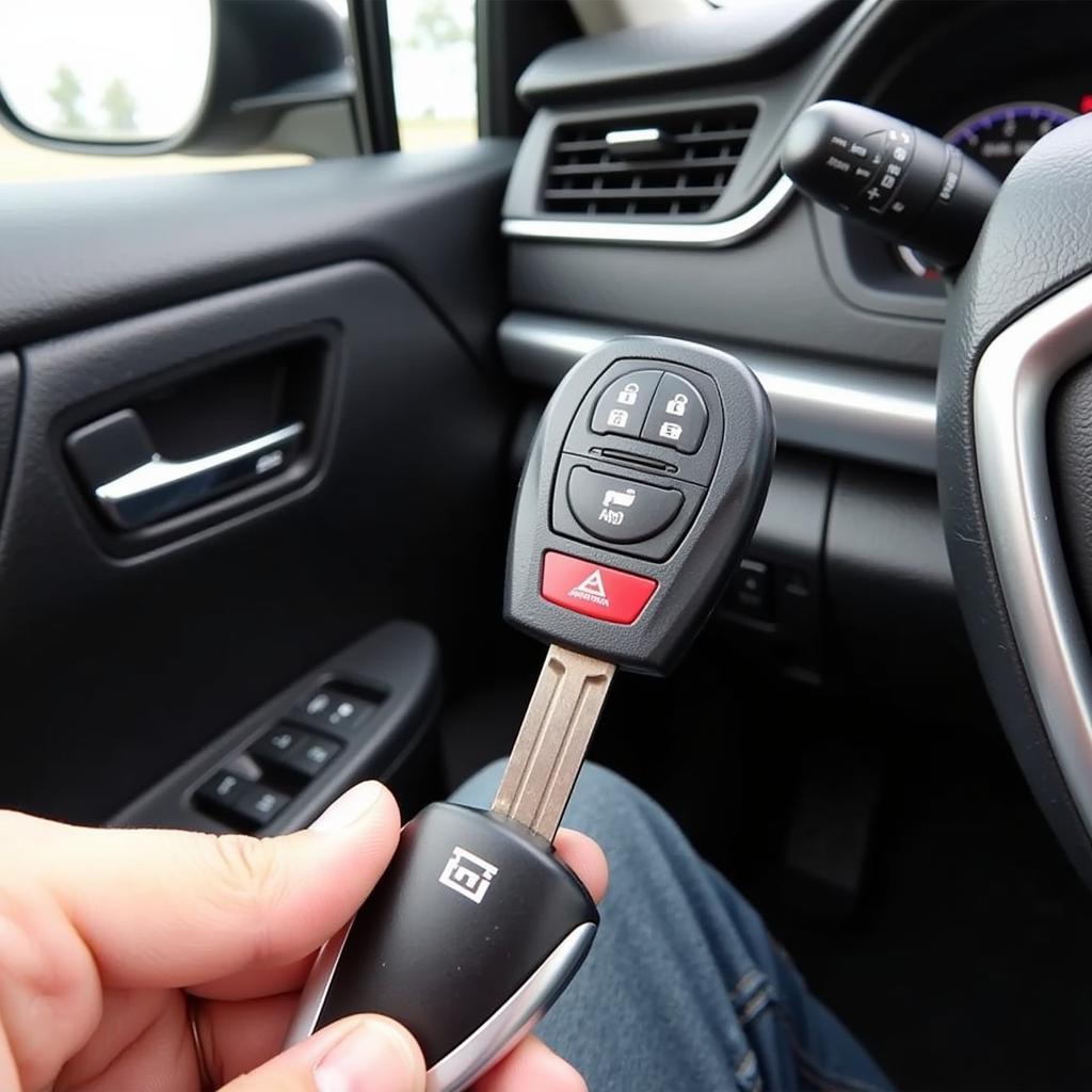 Programming a 2017 Toyota Camry Key Fob using the car's onboard system.