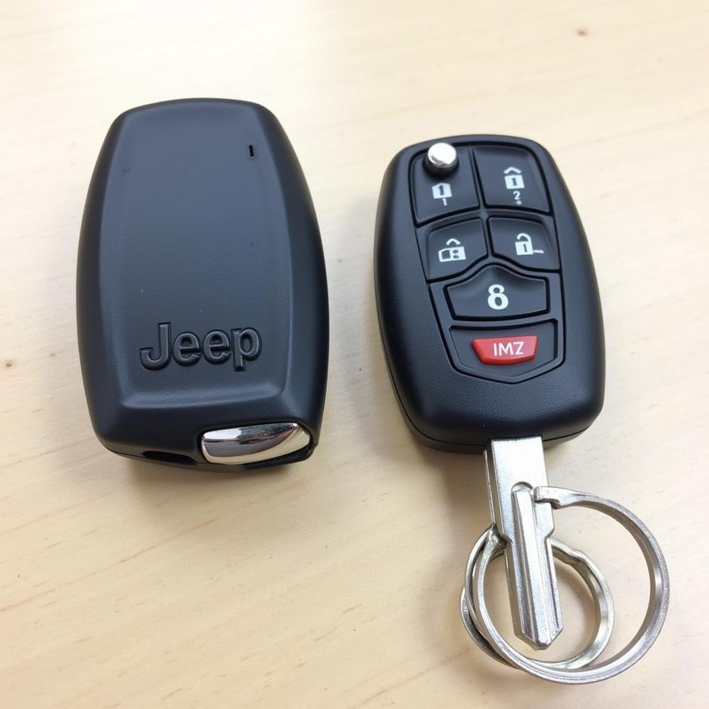 Reassembled Jeep Cherokee key fob