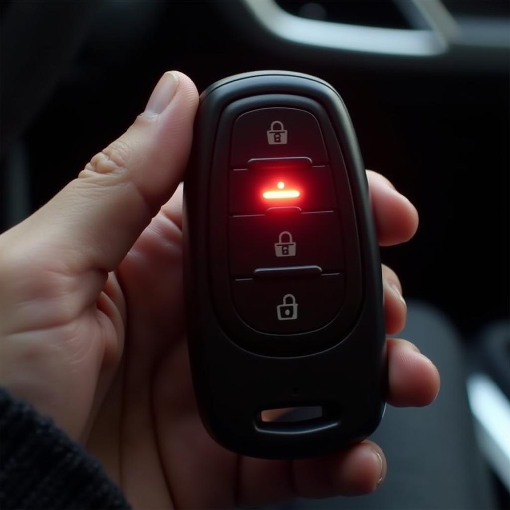 Red Light Flashing on a Car Key Fob