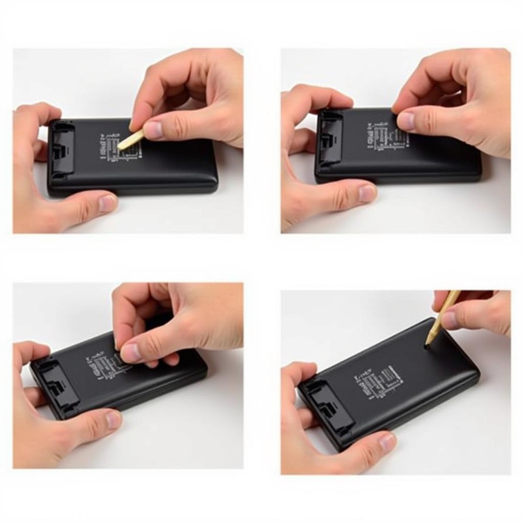 Replacing the 2011 Genesis Key Fob Battery: Step-by-step visual guide showing the process of opening the key fob, removing the old battery, and inserting the new one.