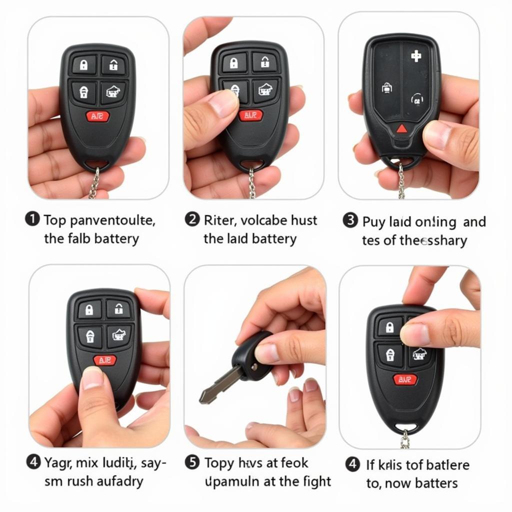 Step-by-step visual guide for replacing the key fob battery on a 2004 Volkswagen Passat.