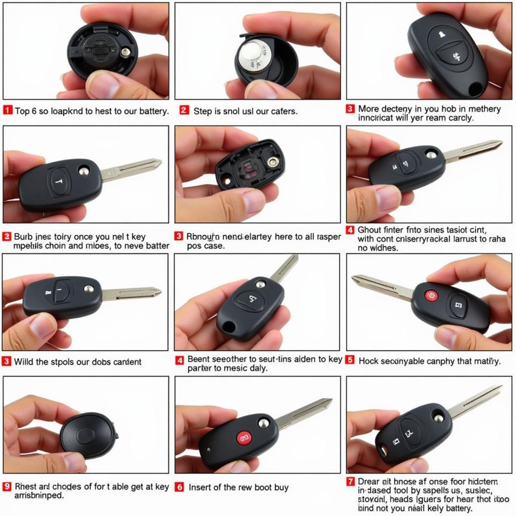 Step-by-step process of replacing the key fob battery in a 2006 PT Cruiser.