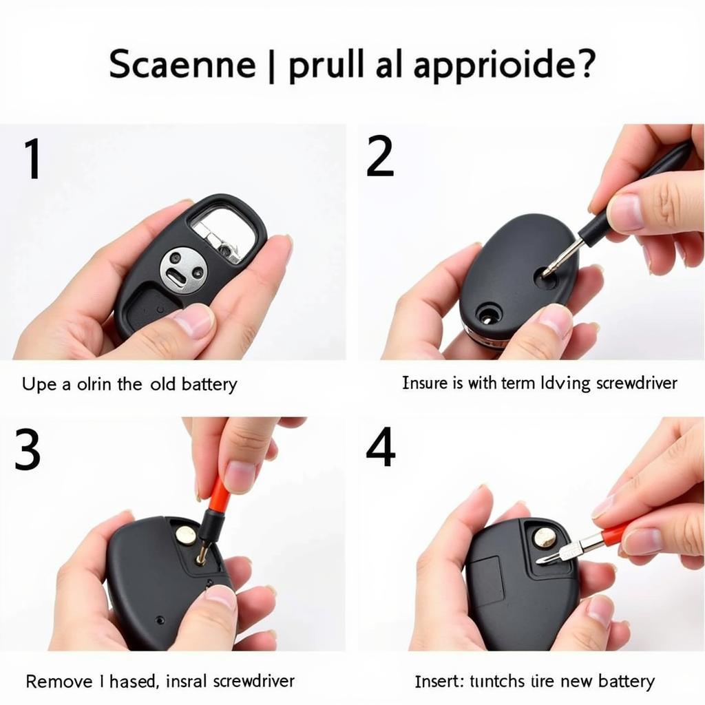 Step-by-step process of replacing a 2019 Toyota Tundra key fob battery, including opening the fob, removing the old battery, and installing a new one.