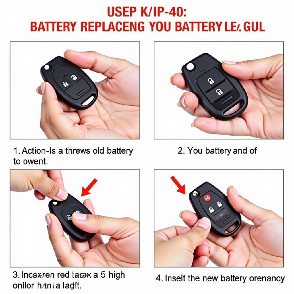 Replacing the 2011 Volvo S60 Key Fob Battery: Step-by-step visuals guide on removing the old battery and installing the new one.