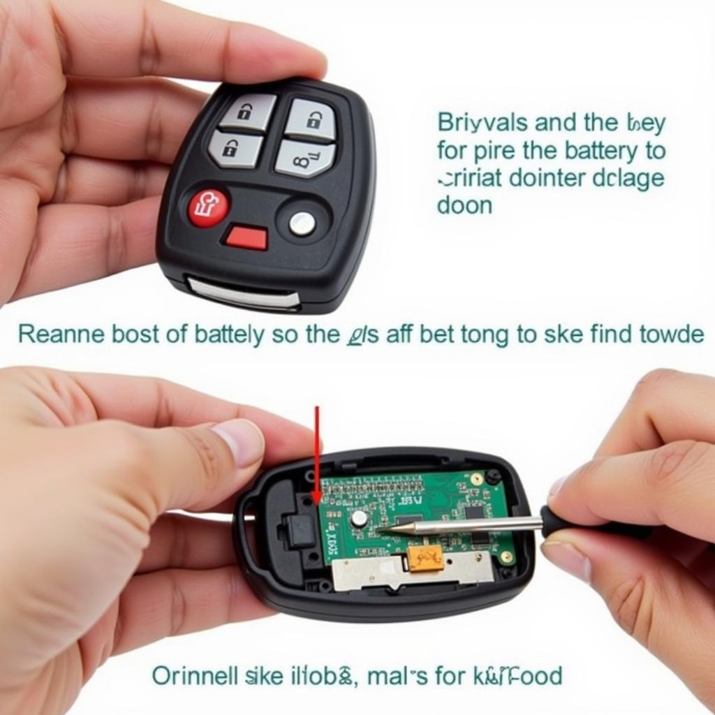 Removing the car key fob battery for reset procedure